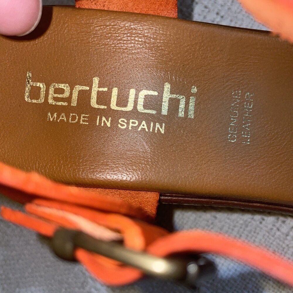Bertuchi Women’s Slingback Espadrilles Size 39 U.S. 8 M Orange Leather Cruise - Picture 2 of 12